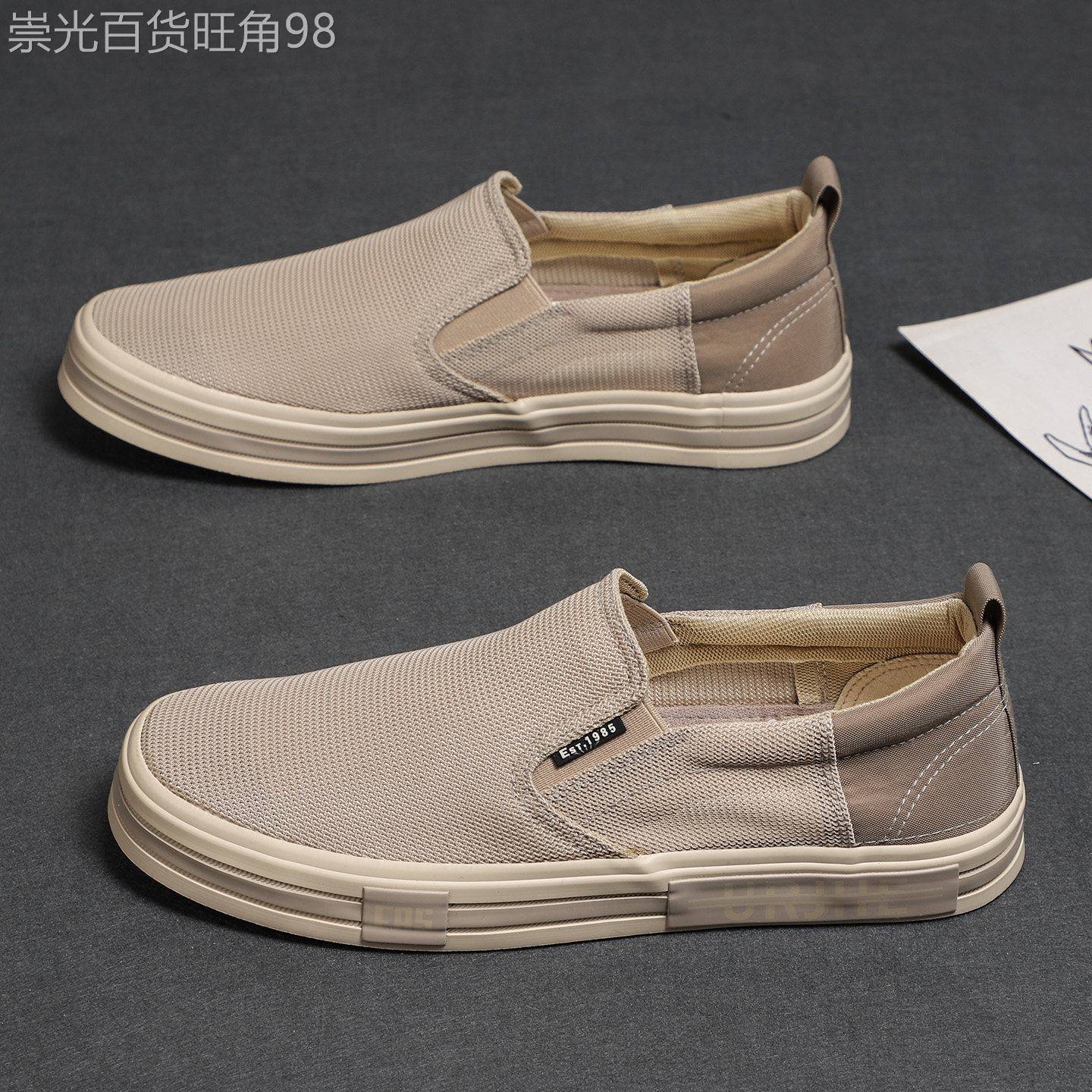 走在时尚的前沿『欧美设计风』力荐！一脚蹬透气舒适厚底帆布鞋男