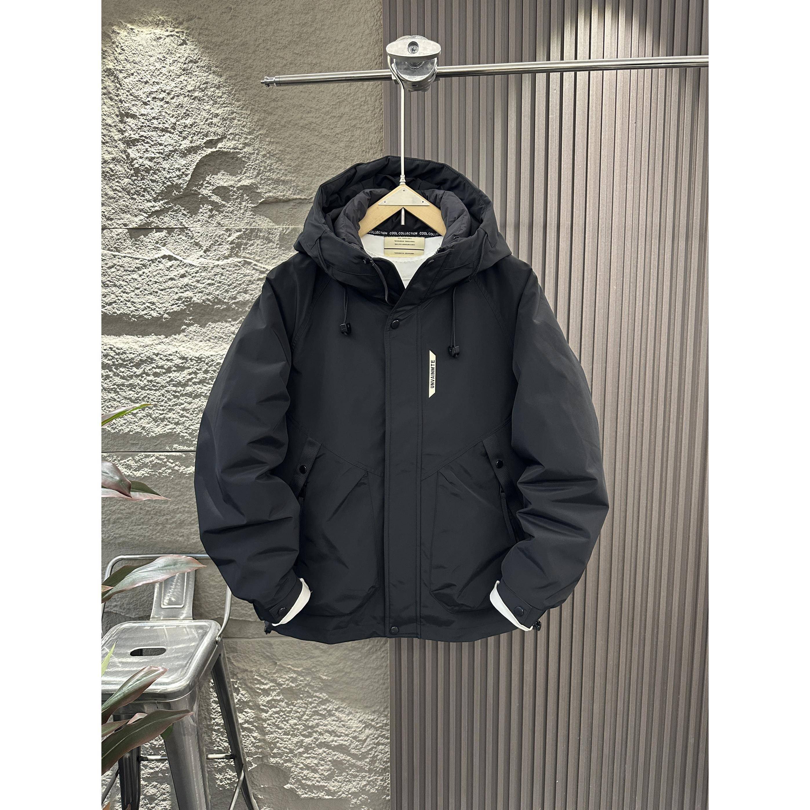 代购新款御寒连帽三合一羽绒服男2025冬季保暖白鸭绒上衣抗寒外套