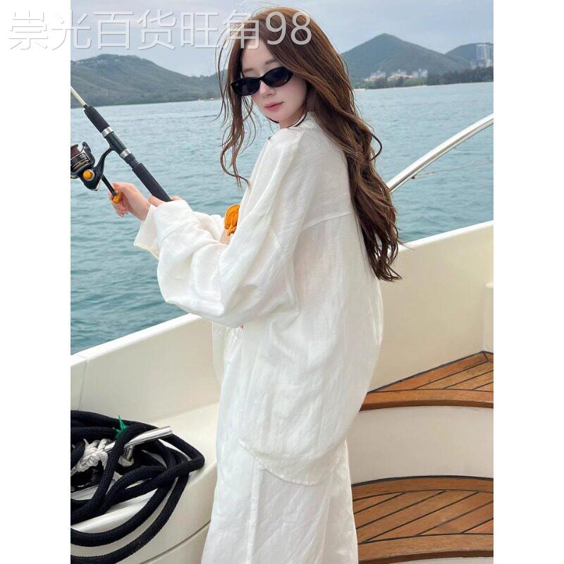 白色老钱风防晒衬衫女款2026新款夏季薄款高级感轻奢气质衬衣外套