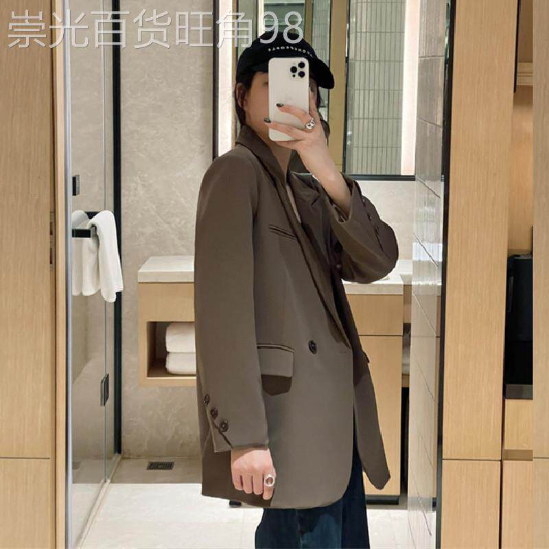 潮牌高级感咖色小西装外套女2025春秋新款chic小个子气质休闲西服