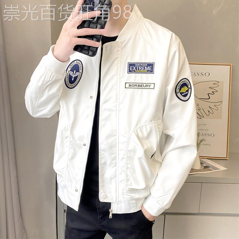 潮牌棒球服外套男士春秋季新款宽松休闲飞行员夹克薄款痞帅上衣潮