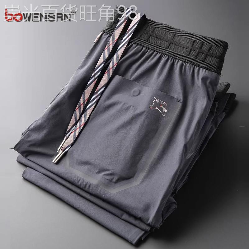 欧货冰丝休闲裤男士夏季薄款2026新款男裤修身束脚运动厚棉裤子男