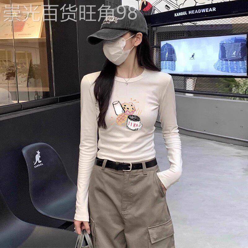 欧货2026新款秋装美式休闲打底衫女内搭辣妹紧身上衣洋气长袖t恤