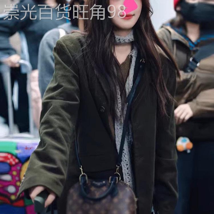 卢昱晓同款水洗做旧休闲女士西装2026春新韩版时尚气质纯棉外套女