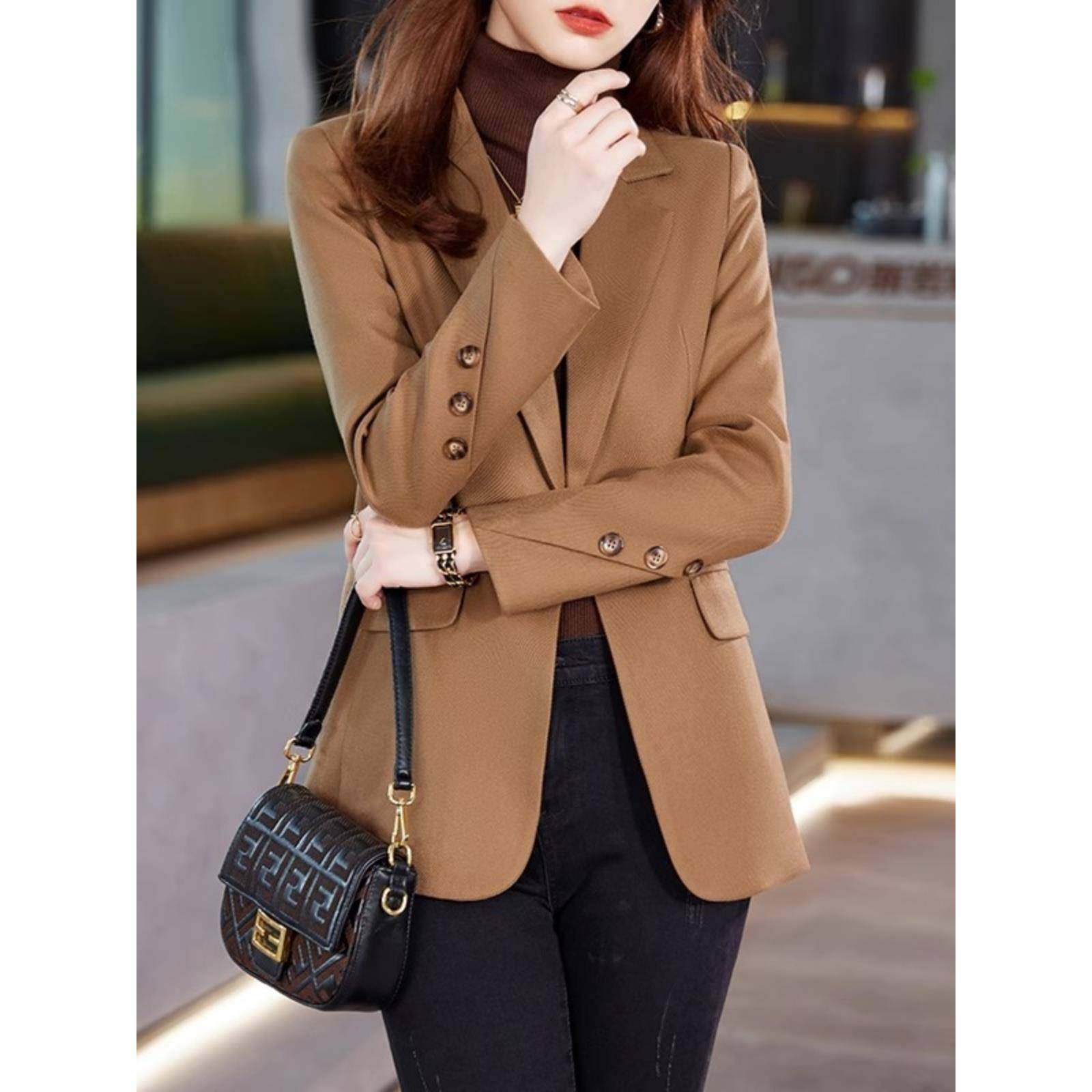 休闲小西装外套女春秋2025新款韩版高级感女士修身小个子西服上衣