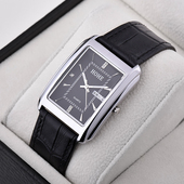 正品 方形商务休闲男表 超薄皮带防水双历夜光石英表 HOHE手表 男士