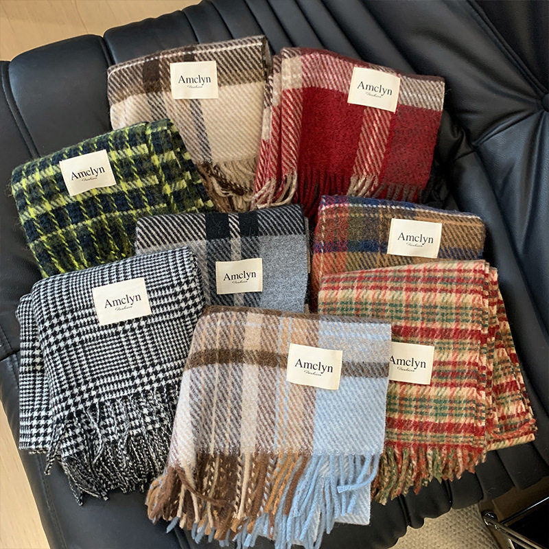 英伦百搭羊毛混纺格子围巾女冬季红绿条纹外搭披肩保暖围脖,服饰配件/皮带/帽子/围巾,围巾/丝巾/披肩,淘宝优惠券,粉丝福利购,淘宝优惠卷