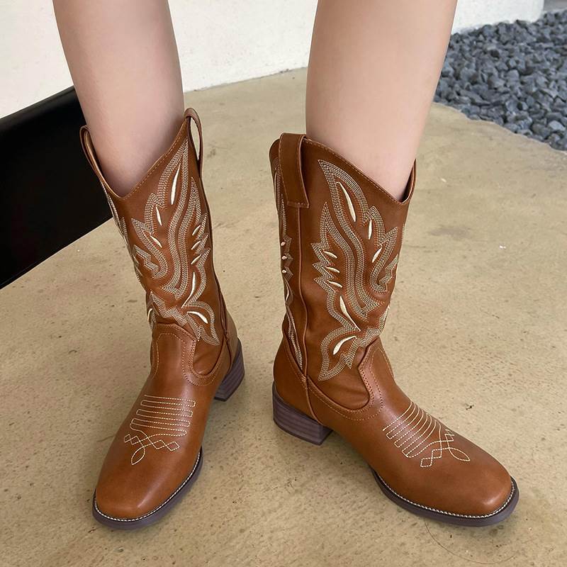西部牛仔靴骑士马靴女机车靴western cowboy boots Knight boots