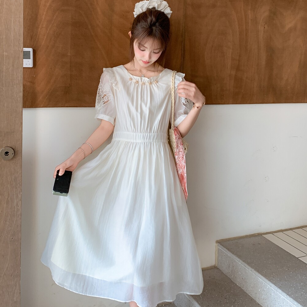 6735袖镂空连衣裙222-P135-K218,女装连衣裙,浙宝222（原006）