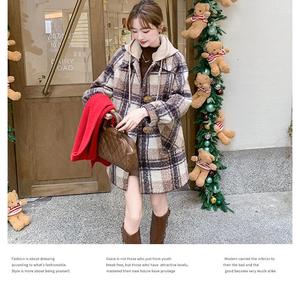 6682格子圈圈呢料毛线帽外套006-P190-K228图片