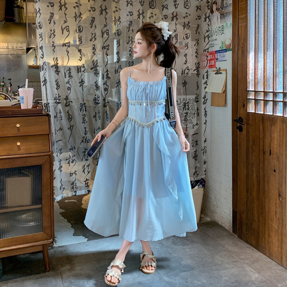 6751蓝色仙女吊带裙222-P115-K168,女装连衣裙,浙宝222（原006）