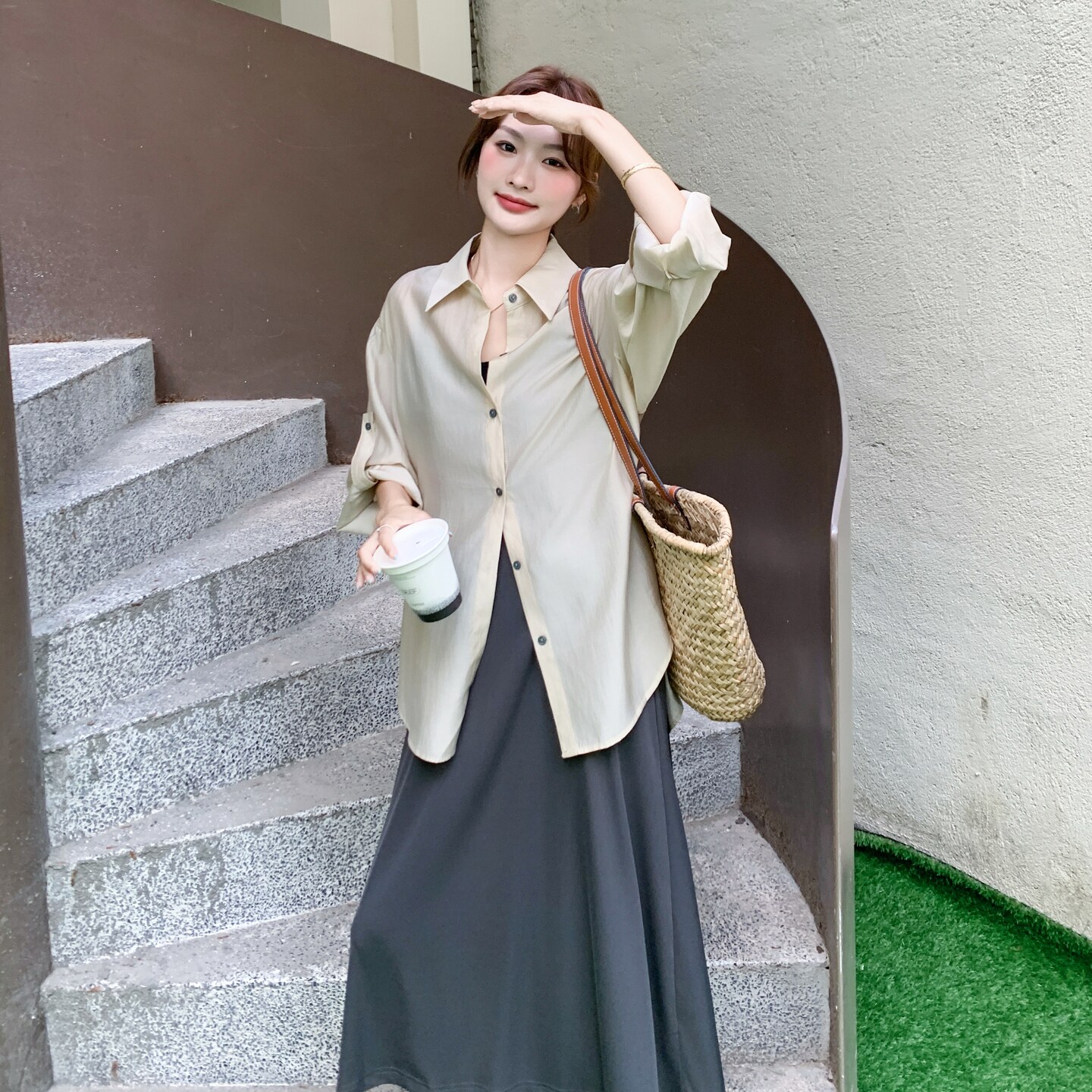【新品，现货】防晒外套上衣叠穿吊带裙222-6761-P140-K208,女装套装/套裙,浙宝222（原006）