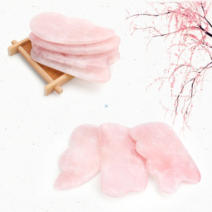 Natural Rose Quartz Jade Guasha Stone Board Massage Gua