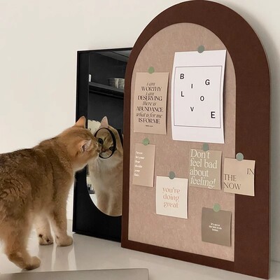 桌面毛毡板拱门造型立体墙贴照片墙背景板免打孔软木板挂墙展示板墙面愿景墙壁装饰创意墙自粘卧室玄关留言板