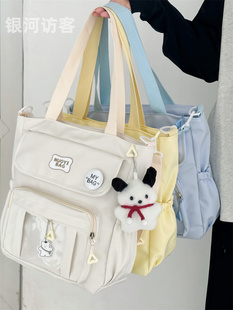 日系ins简约大学生上课包包大容量百搭斜挎包女学院风少女单肩包
