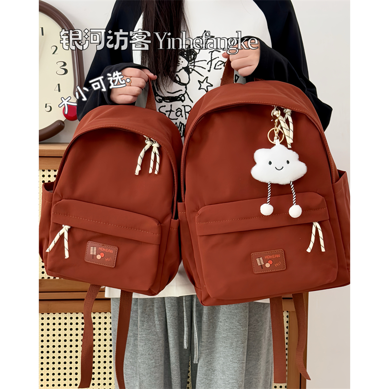 日系简约小书包女韩版轻便初中学生高中生百搭双肩包外出旅游背包