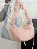 新款 韩国小众褶皱饺子包女百搭简约少女斜挎包ins气质通勤单肩包