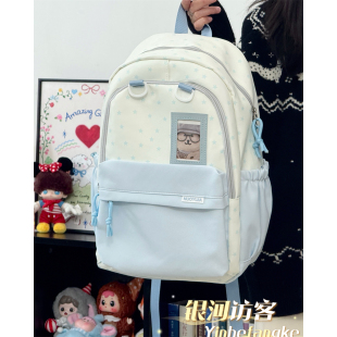 日系ina学院波点书包女初中生百搭上课透明双肩包高中生休闲背包