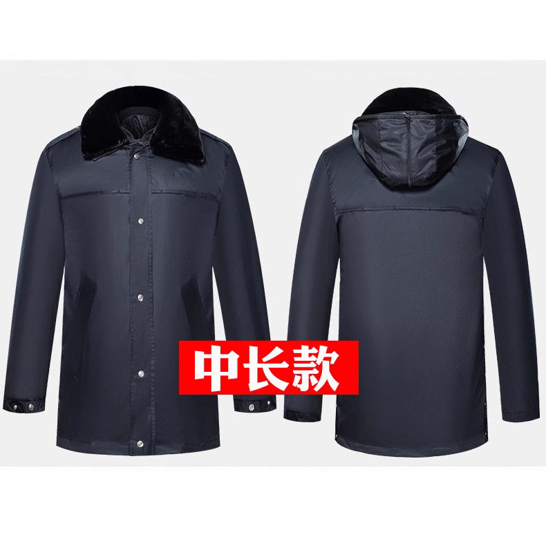 新款大衣男冬季加厚加绒保安工作防寒服劳保棉服女东北棉袄中长款