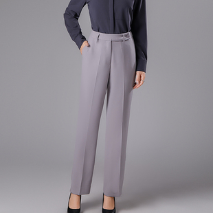2024新款新行服女西裤工作服衬衫马甲工装银灰色裤子