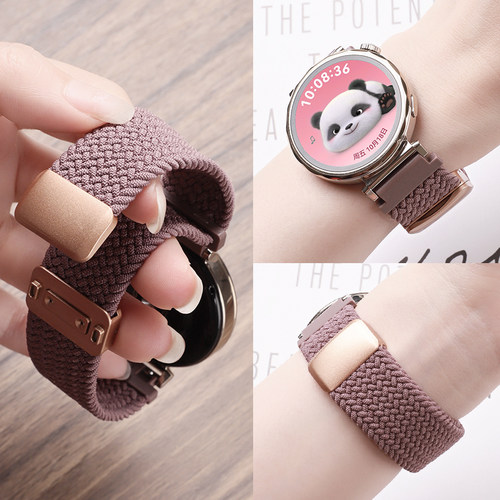 适用vivowatch5编织表带watch1/2/3智能手表磁吸扣腕带iqoowatch5弹力透气表链三五代运动手表防水回环替换带