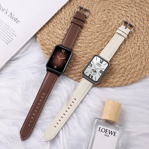 适用于华为WatchFitMini真皮表带fitmini智能运动手表nfc版腕带b3/b6/b7手环男女通用休闲百搭皮带针扣替换带