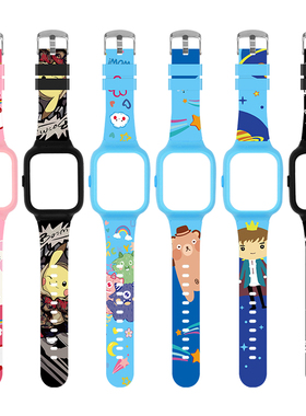 适用于360巴迪龙SE表带SE2/SE3/SE2 Plus/SE3 Plus儿童电话手表链硅胶替换带W601/W605/W608通用表带卡通腕带