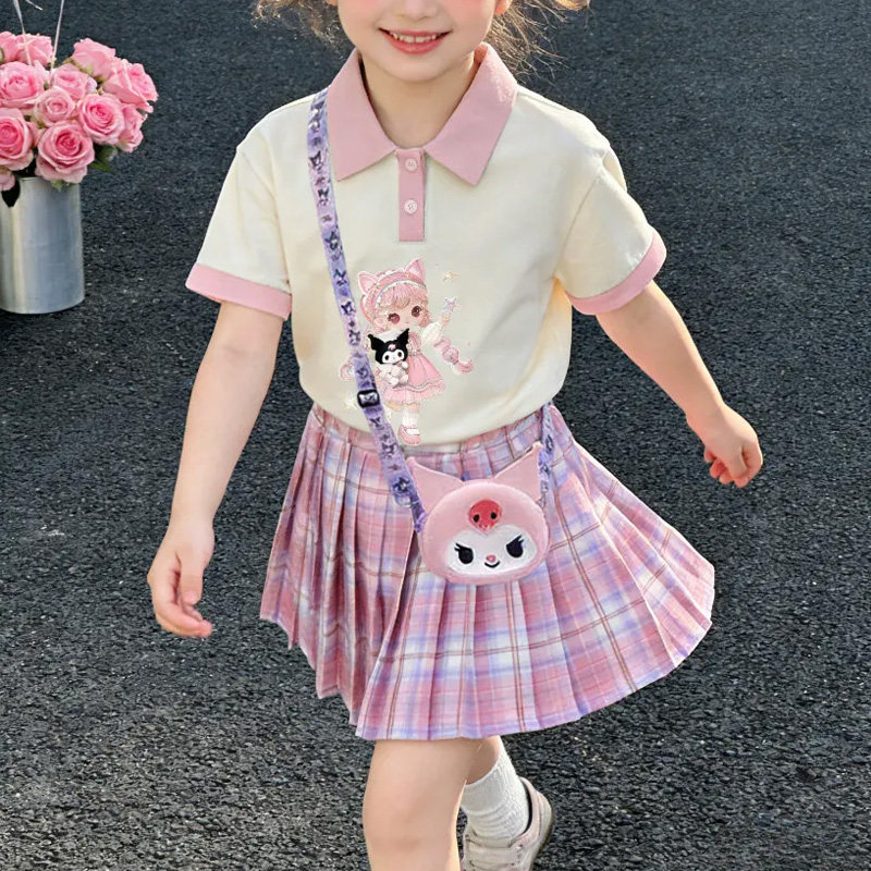 女童JK套装夏季新款卡通学院风