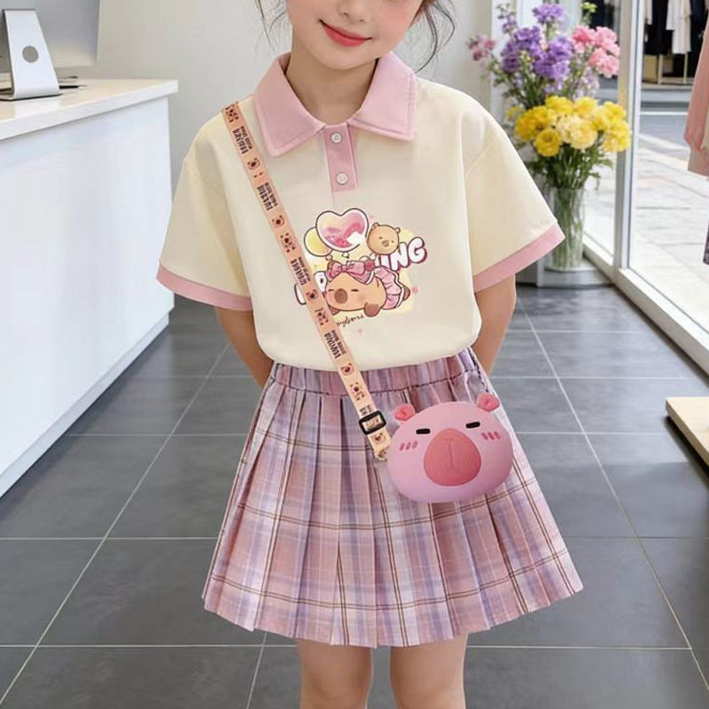 女童夏装套装学院风甜美连衣裙