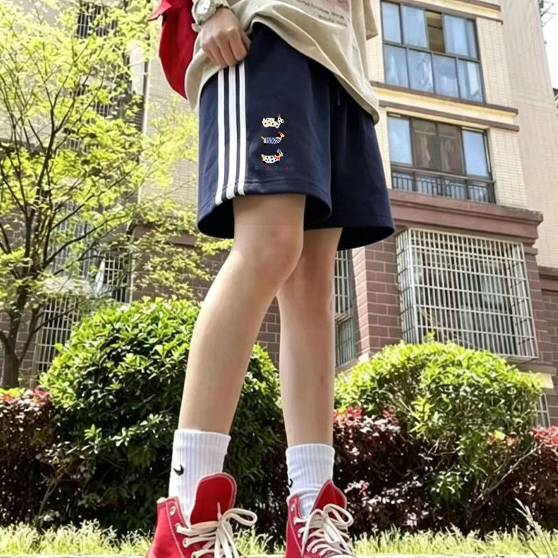 女童条纹运动短裤夏季薄款休闲