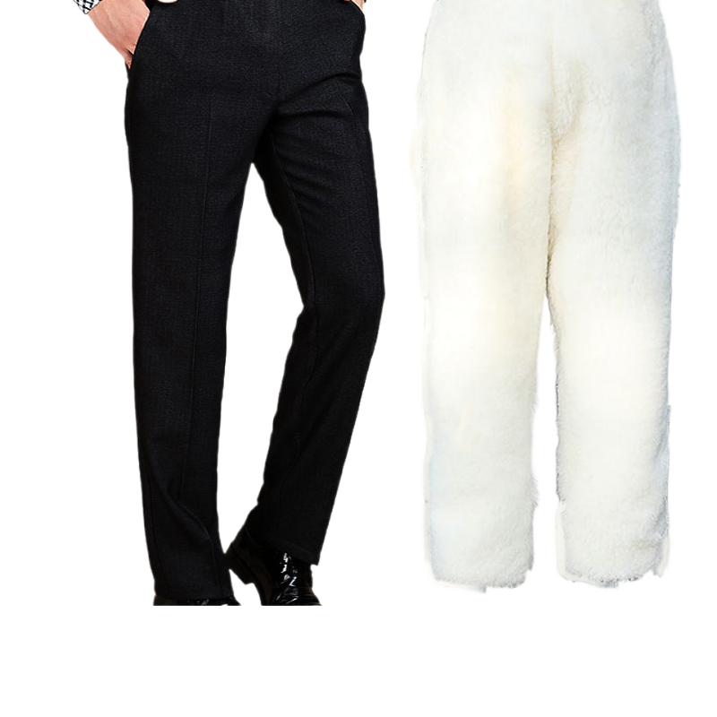 【100%真澳洲羊毛】羊皮毛棉裤男