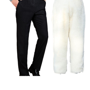 冬季羊毛棉裤加绒加厚保暖皮毛一体裤子男女中老年高腰外穿真羊皮