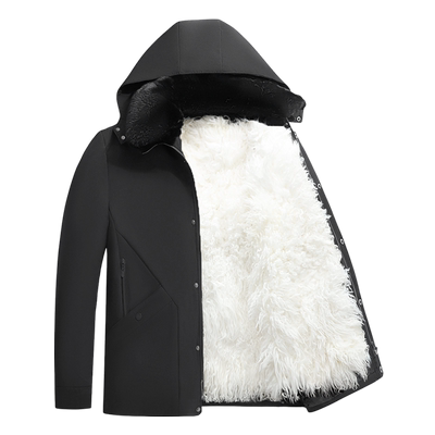 冬季中老年皮毛一体羊皮袄外套羊毛棉袄男加厚东北棉服棉衣尼克服