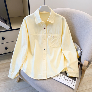 今年流行的polo长袖棉质衬衫女春秋韩版休闲宽松时尚刺绣开衫上衣