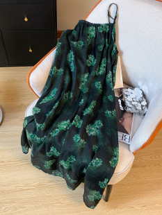 复古苎麻印花吊带裙女夏季气质碎花中长款显瘦连衣裙内搭打底裙子
