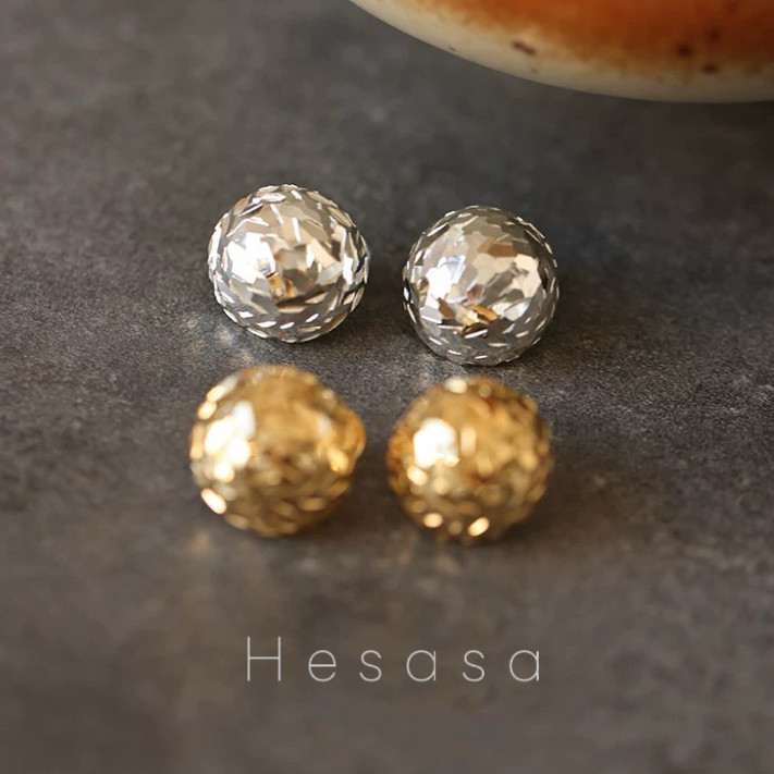 pinkdrizzue灿若星辰球形耳饰纯银耳针轻奢小众独特气质耳钉女