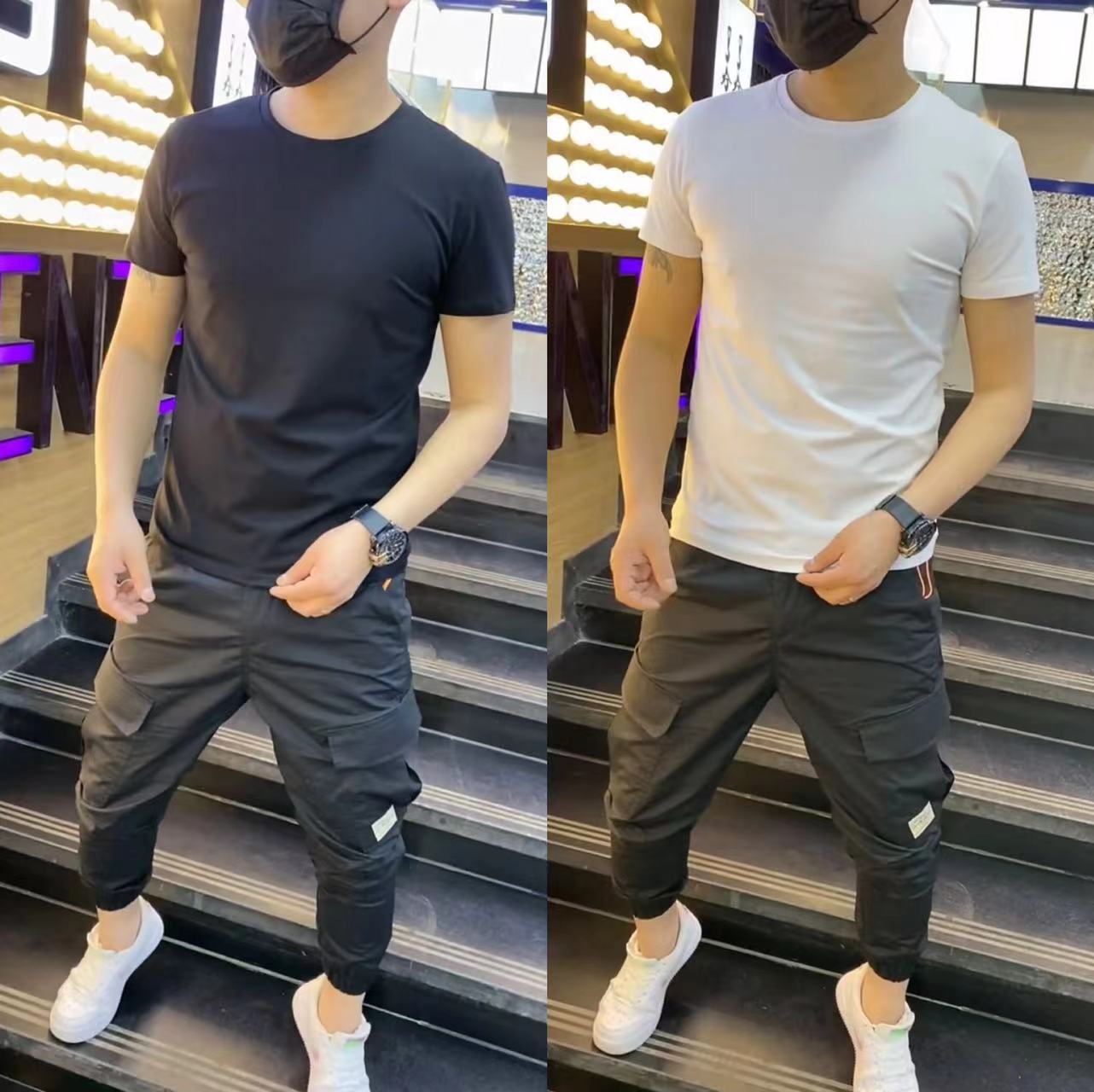 夏季男士纯色净版打底衫圆领T恤衫修身百搭春夏季男款内搭半袖Y01