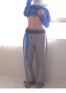 女秋冬宽松直筒阔腿跳舞jazz卫裤 韩版 小众oshigh蕾丝绑带运动裤