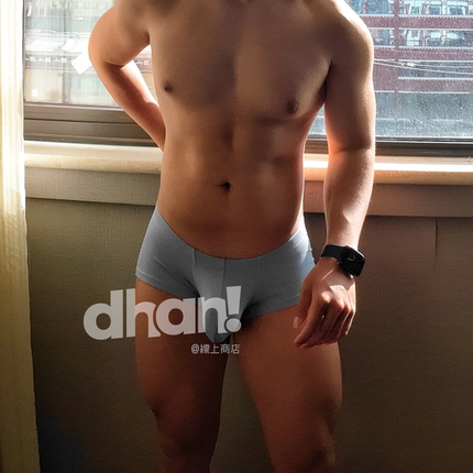 【Dhan线上商店】新款男士内裤纯色锦纶性感平角裤透气低腰四角裤