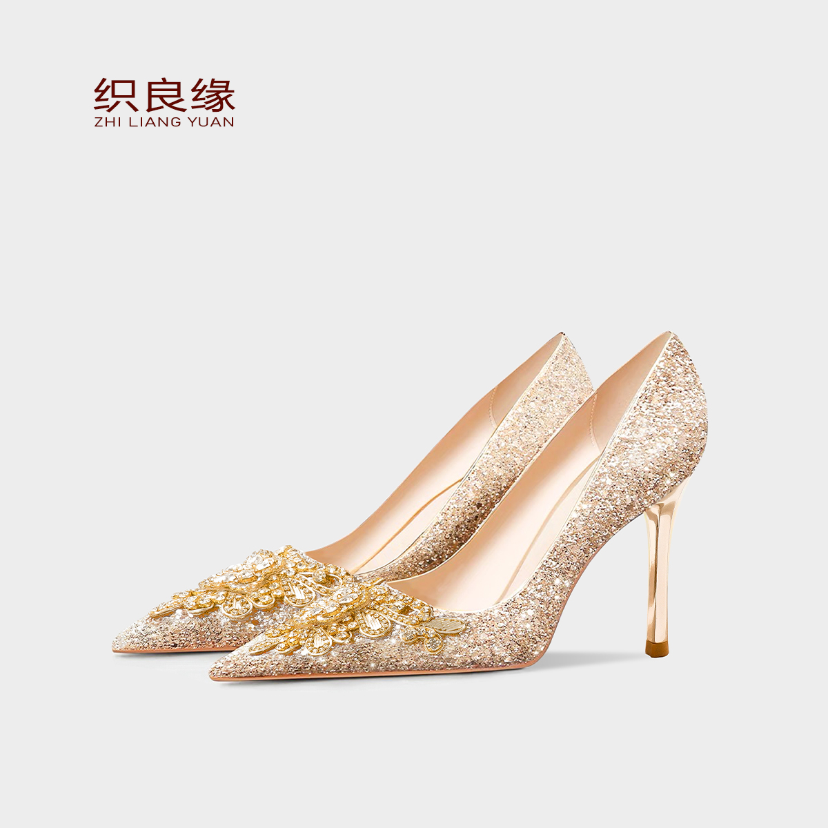 织良缘单鞋优雅水钻主婚禾秀