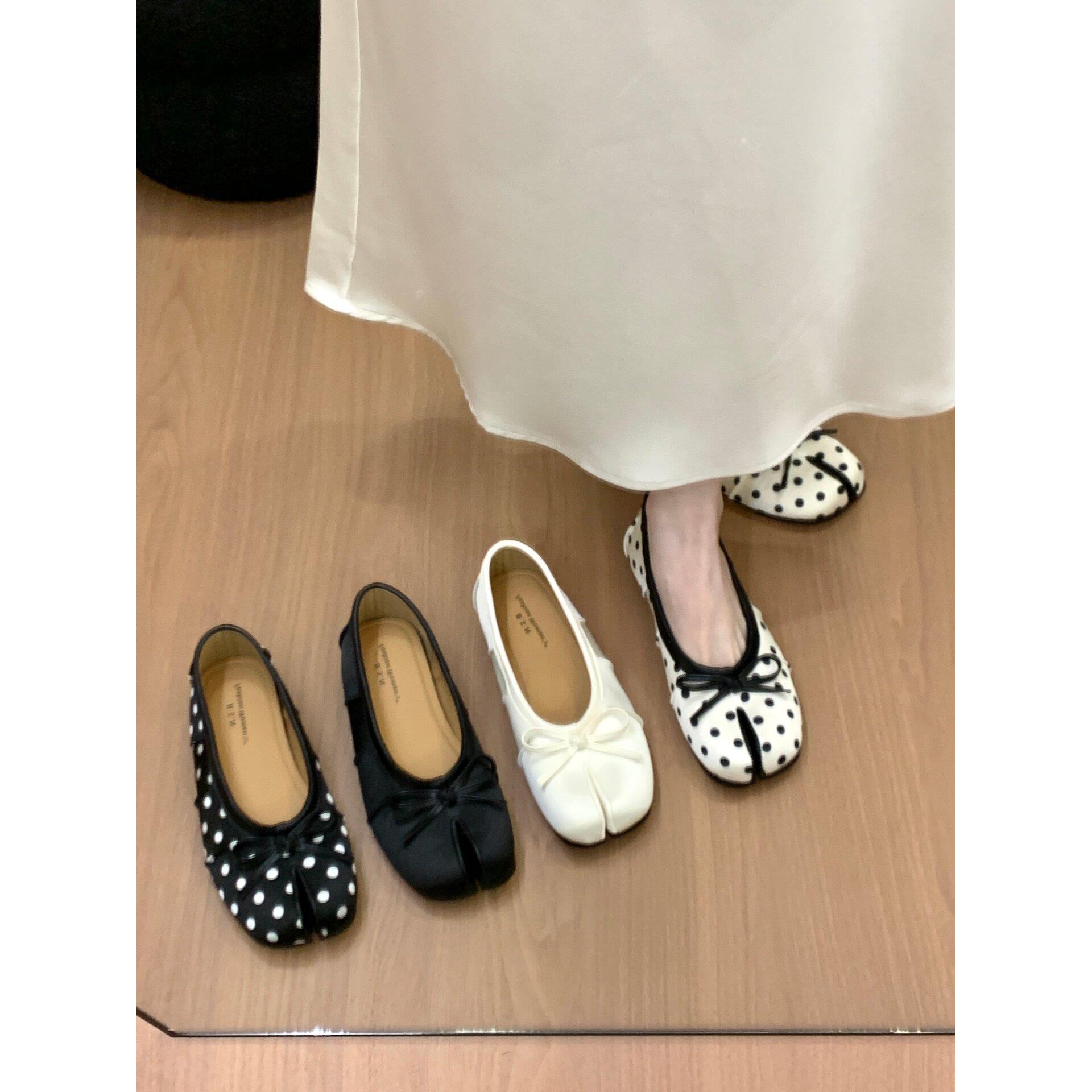 内增高芭蕾风波点分趾浅口单鞋女2026新款春夏一脚蹬玛丽珍马蹄鞋图片