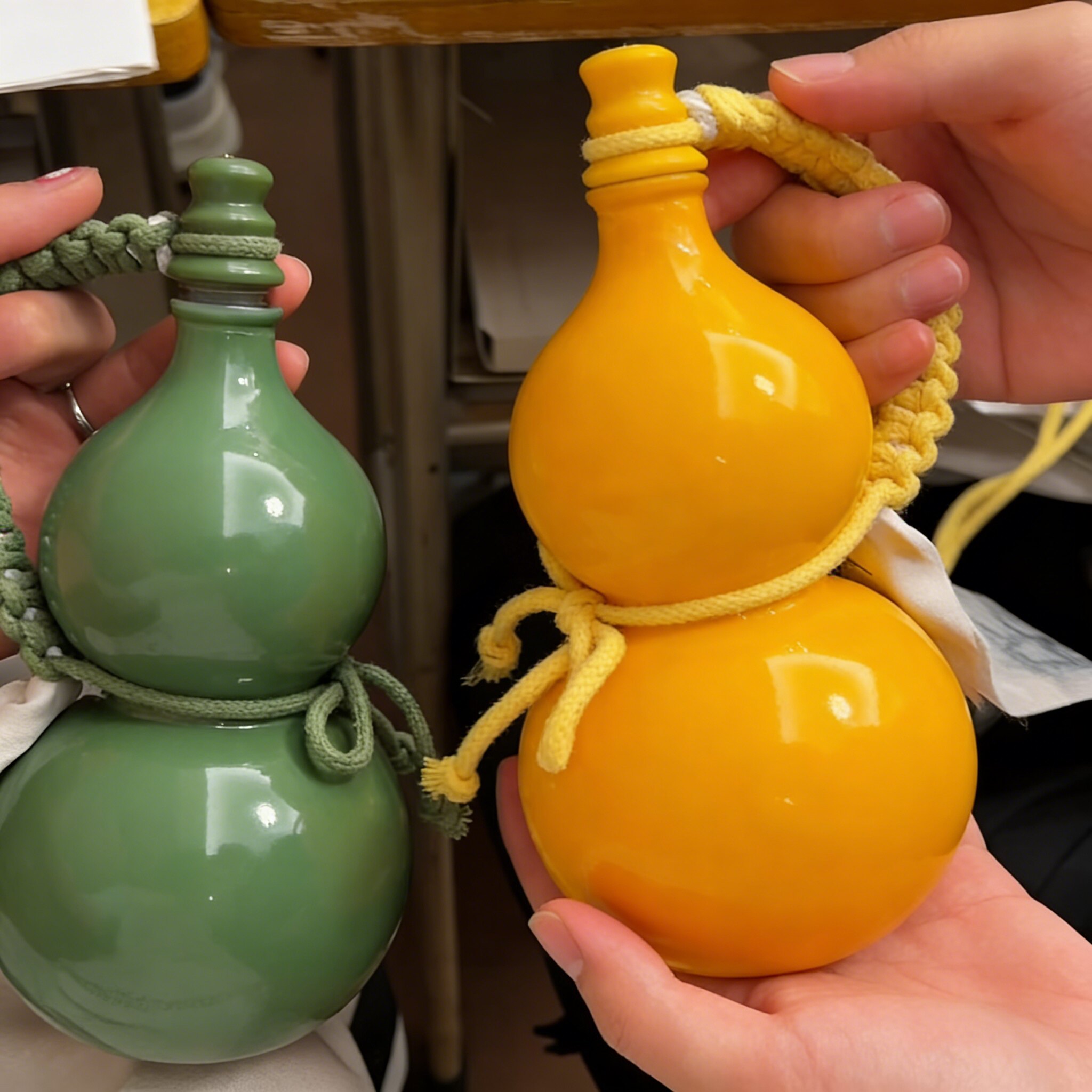 仿陶瓷玻璃葫芦酒瓶500ml斜挎