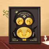 宝宝满月纪念手足印泥胎毛diy宝宝纪念品相框婴儿百天手脚印礼物