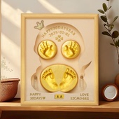 满月纪念手足印宝宝手印脚印婴儿百天手脚印泥相框新生儿胎毛礼物