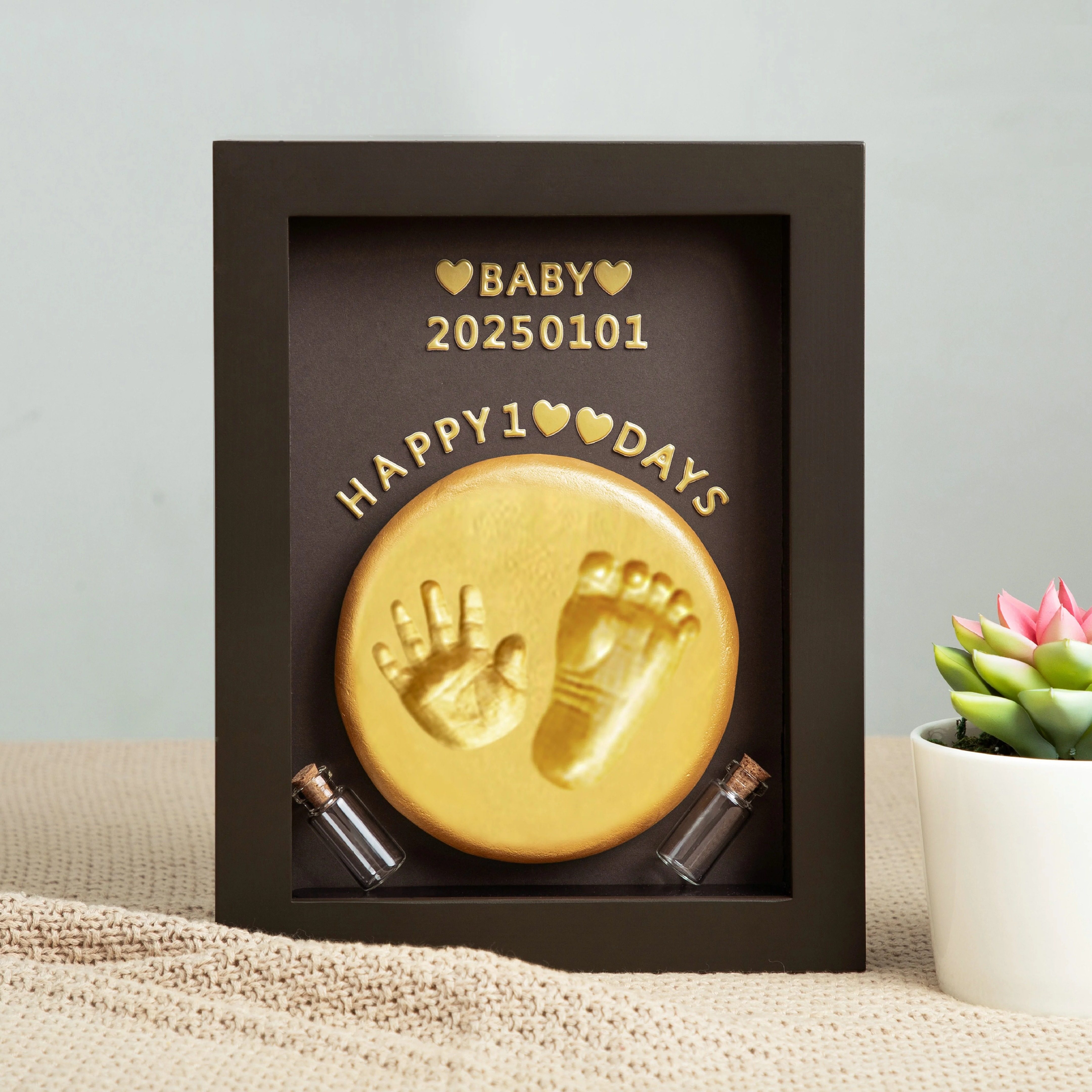 宝宝手足印泥纪念品相框