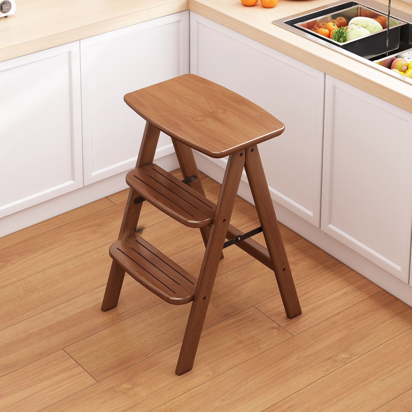 可折叠多功能梯凳家用厨房高脚凳两用登高取物梯子凳子三步阶梯凳,住宅家具,梯凳,淘宝优惠券,粉丝福利购,淘宝优惠卷