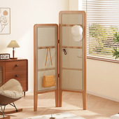 新中式 屏风隔断墙角置物架简易办公室藤编转角柜室内客厅遮挡帘竹