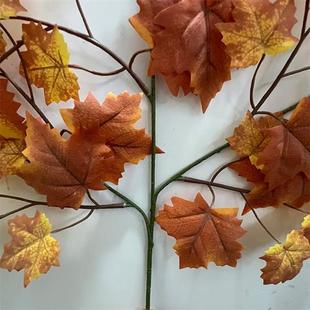 仿真枫树叶人造红枫叶工程装饰假叶子加拿大假红枫叶工程影视造景