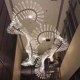 非标定制售楼部沙盘酒店大堂宴会厅飘带灯商场别墅轻奢亚克力吊灯