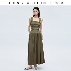 DongAction宠动 挂脖吊带修身气质无袖设计感长裙连衣裙